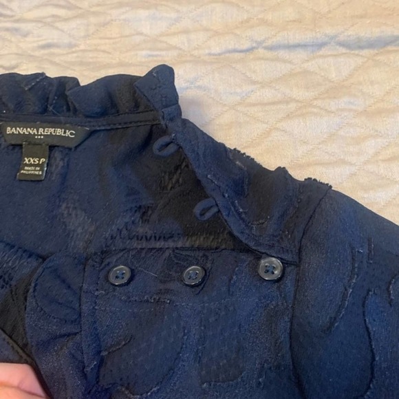 BANANA Republic Blue High Neck Top XXS P - Picture 3 of 7